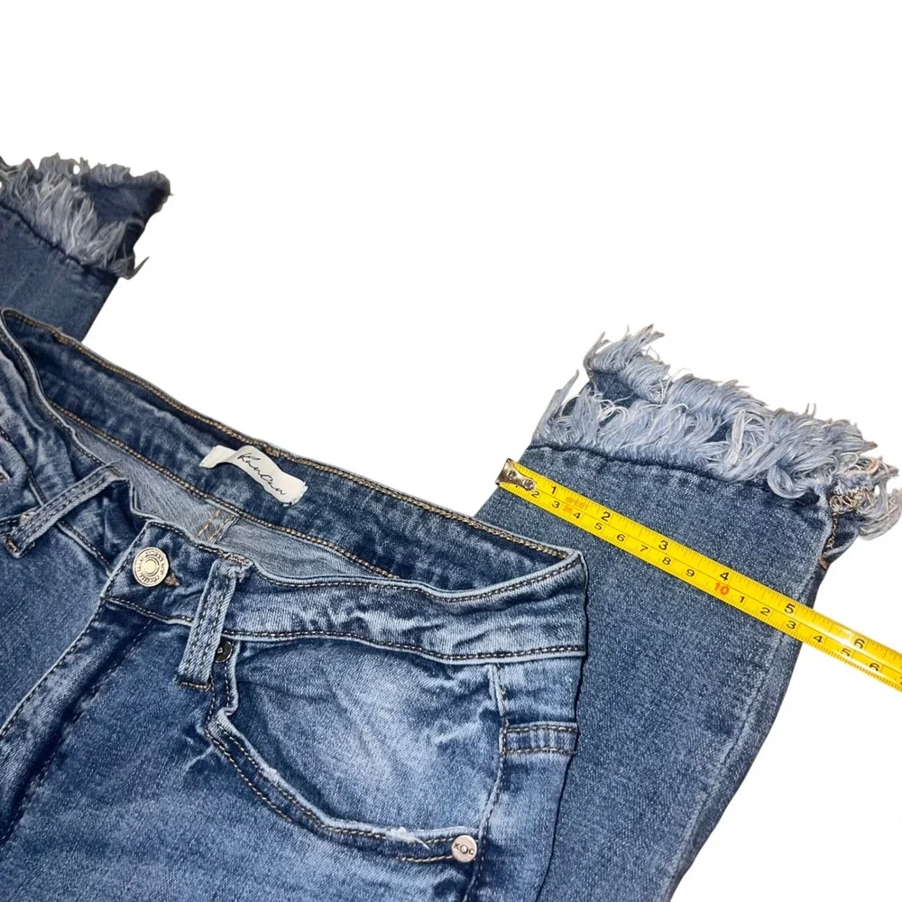 KanCan Womens Size 11/29 Distressed Frayed Hem Skinny Jeans Medium Wash Denim - Picture 5 of 13